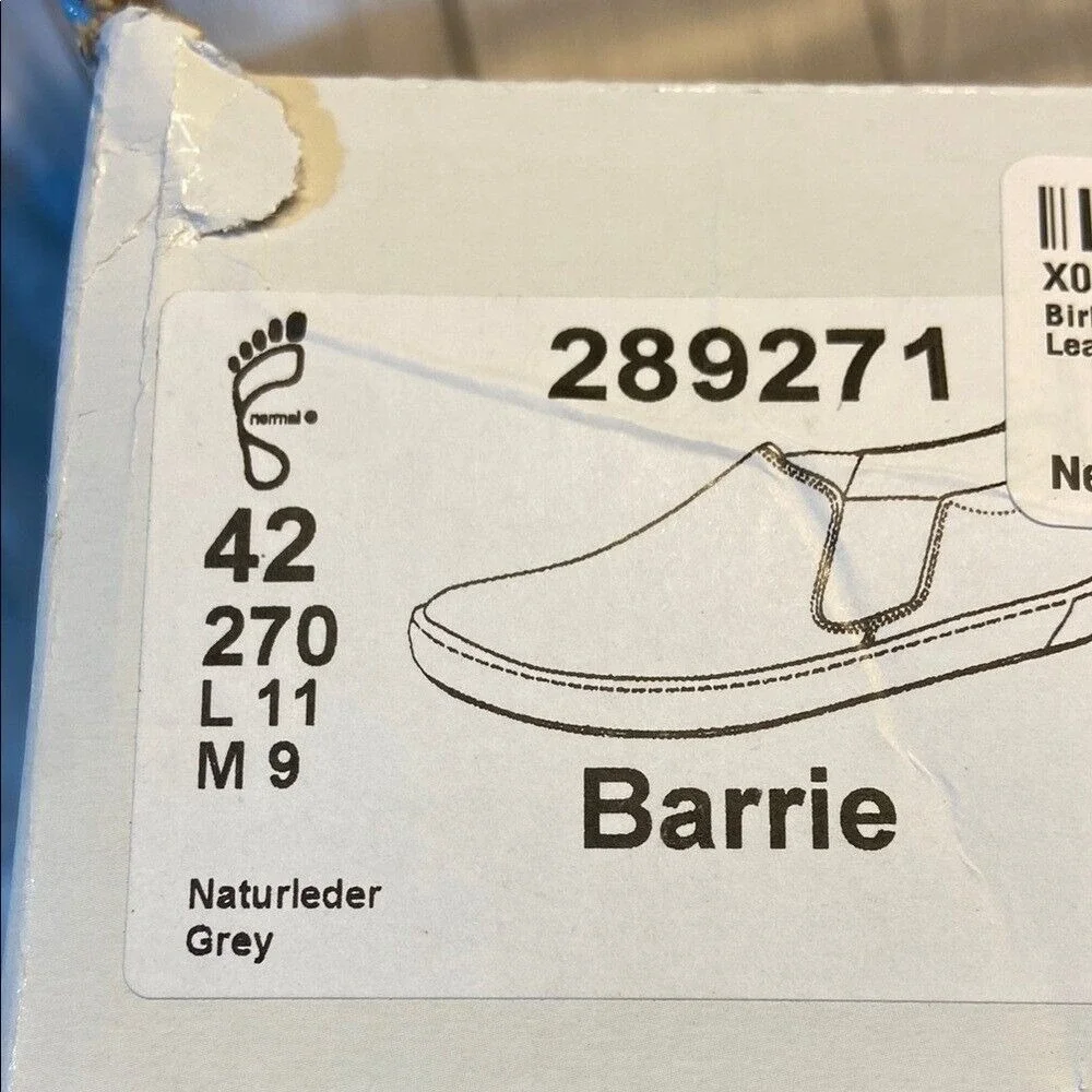 Birkenstock Men's Barrie Grey and White‎ Leather Loafers EU42 Regular Fit 289271